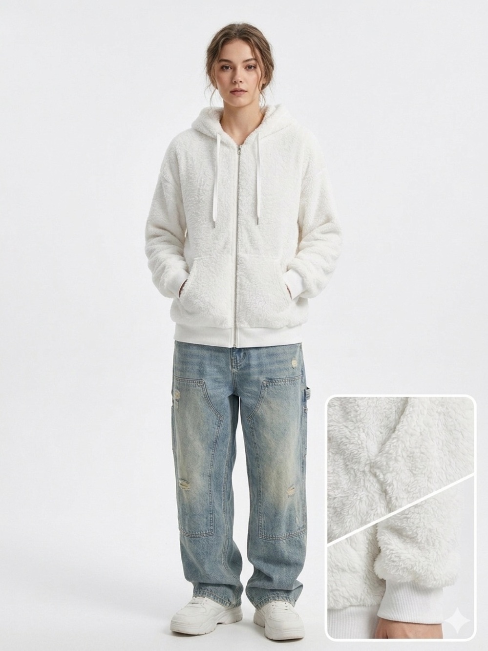 Aerie Oversized Sherpa Faux Fur Hoodie